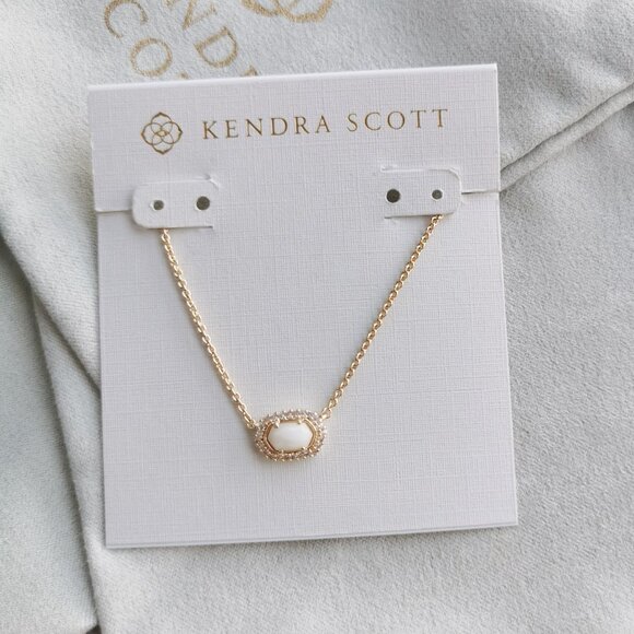 Kendra Scott Chelsea Gold White Pearl Pendant Necklace w/ dust bag - Picture 2 of 4